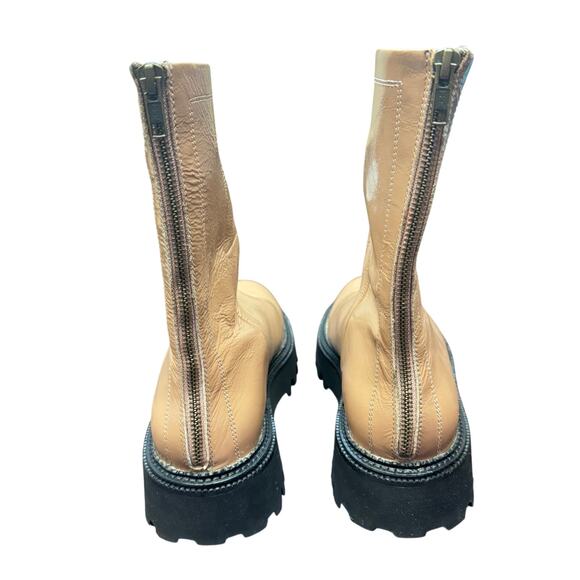 New SEYCHELLES Last Chance Platform Tan Patent Leather Ankle Boots Women's Sz 9 - Picture 4 of 8